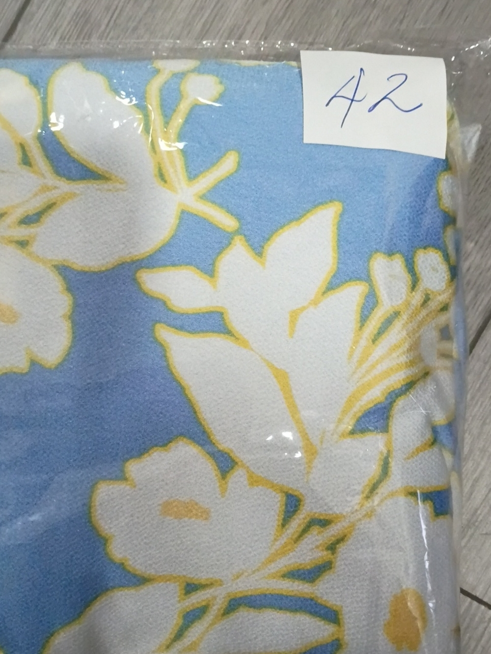 Dkny Blue Floral Wrap Midi Dress with Puff Sleeves - Picture 8 of 8